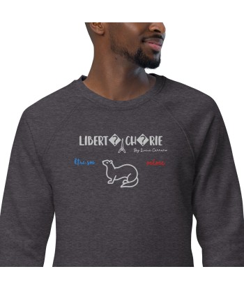 Liberté Chérie™ | Sweat Féministe Bio Raglan Être Soi-Même Fouine rembourrage situé sous