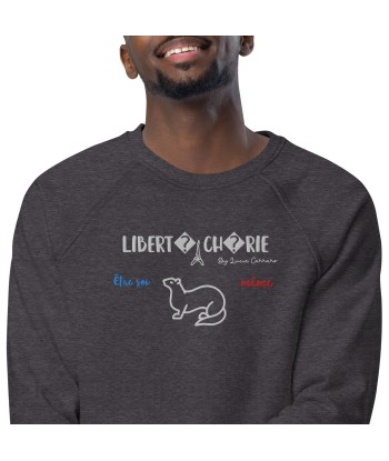 Liberté Chérie™ | Sweat Féministe Bio Raglan Être Soi-Même Fouine rembourrage situé sous