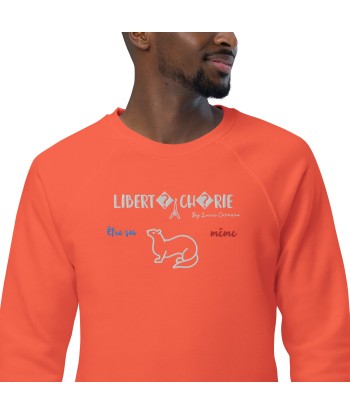 Liberté Chérie™ | Sweat Féministe Bio Raglan Être Soi-Même Fouine rembourrage situé sous