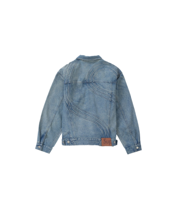 Supreme S Logo Veste Trucker en Denim Bleu Délavé france