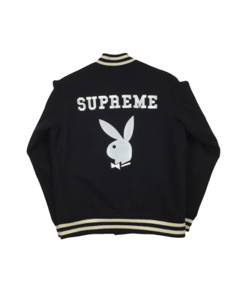 2011 Supreme x Playboy Black Wool Varsity Jacket est présent 