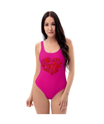 Liberté Chérie™ | Maillot De Bain Féministe Une Pièce Mon Coeur Fushia brillant des détails fins