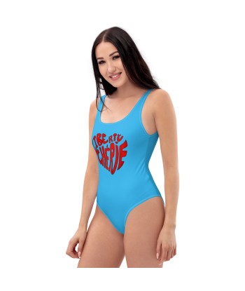 Liberté Chérie™ | Maillot De Bain Féministe Une Pièce Mon Coeur Turquoise paiement sécurisé