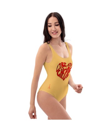 Liberté Chérie™ | Maillot De Bain Féministe Une Pièce Mon Coeur Gold français