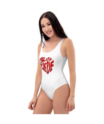 Liberté Chérie™ | Maillot De Bain Féministe Une Pièce Mon Coeur Blanc Fin de série