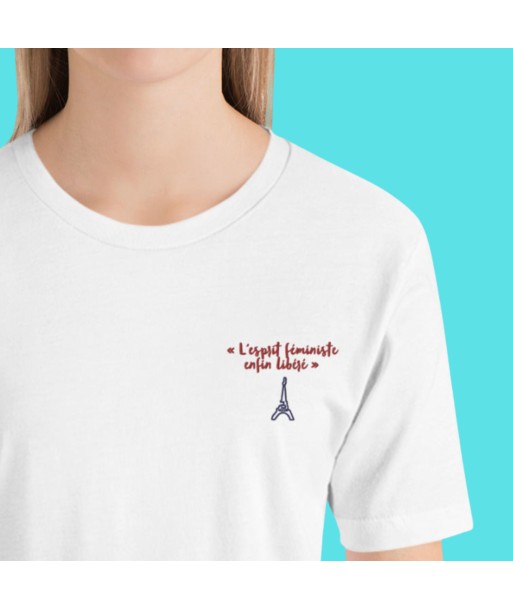 Liberté Chérie™ | T-shirt Féministe Brodé L'Esprit Féministe Enfin Libéré est présent 