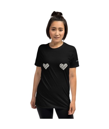 Liberté Chérie™ | T-Shirt Féministe Deux Coeurs Monogram LC en ligne des produits 