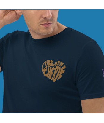 Liberté Chérie™ | T-Shirt Féministe Manches Courtes Brodé Mon Coeur pour bénéficier 