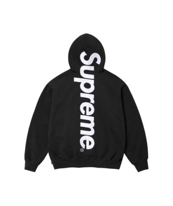 SUPREME Satin Appliqué Hooded Sweatshirt Black plus qu'un jeu 