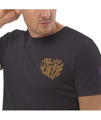 Liberté Chérie™ | T-Shirt Féministe Manches Courtes Brodé Mon Coeur pour bénéficier 