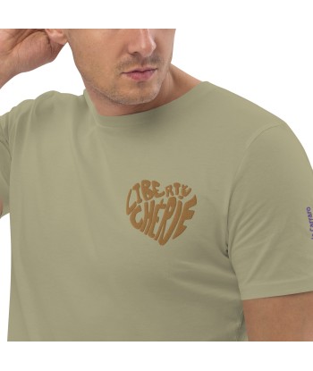 Liberté Chérie™ | T-Shirt Féministe Manches Courtes Brodé Mon Coeur pour bénéficier 