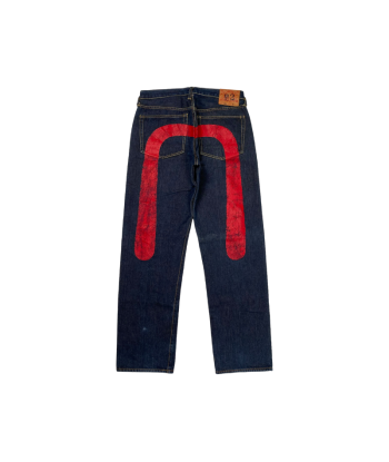 Evisu Diacock Navy Red Jeans pas chere