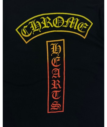 Chrome Hearts Black Orange Gradient Vertical Logo Tee de technologie