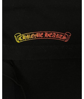 Chrome Hearts Black Orange Gradient Vertical Logo Tee de technologie