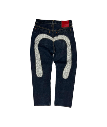 Evisu Diacock White Material Diacock Jeans une grave pollution 