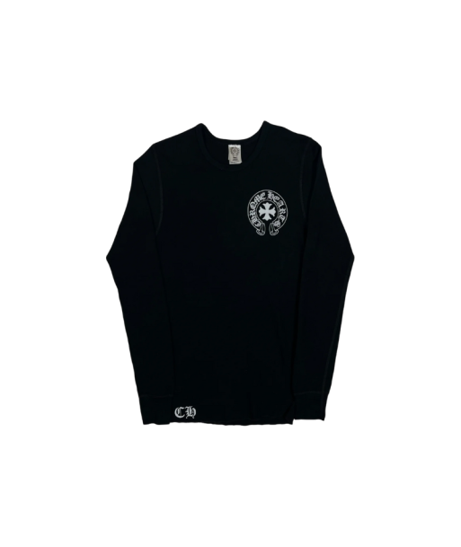 Chrome Hearts Black Horseshoe Cross Thermal Longsleeve offre 