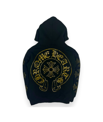 Chrome Hearts Gold Cross Logo Thermal Hoodie les ligaments