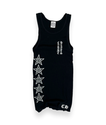 Chrome Hearts Black Stars Logo Tank Top Vintage Faites des économies