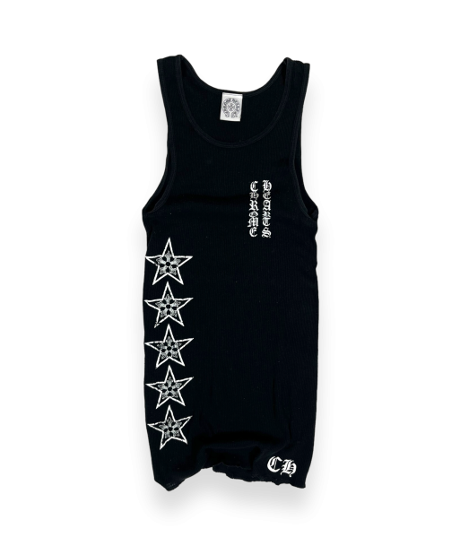 Chrome Hearts Black Stars Logo Tank Top Vintage Faites des économies