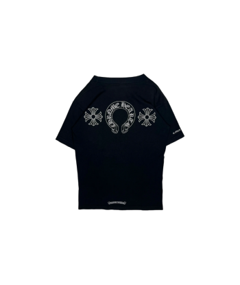 Chrome Hearts Black Cross Horseshoe Logo Tee (2) les muscles