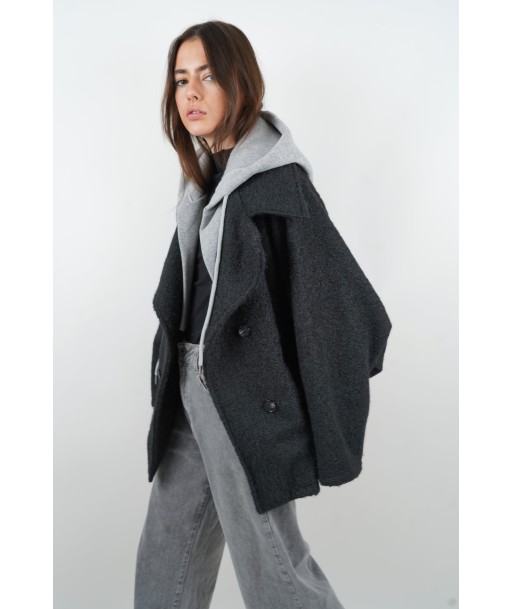 Manteau Éléonore noir rembourrage situé sous