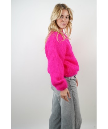 Pull Dina mohair rose fluo de technologie