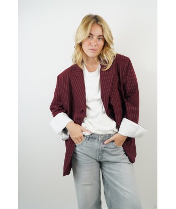 Blazer bordeaux rayé Sia français