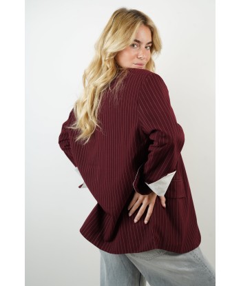 Blazer bordeaux rayé Sia français