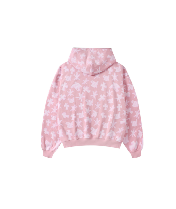 UNKNOWN 3D Monogram Logo Full Zip Pink À commander