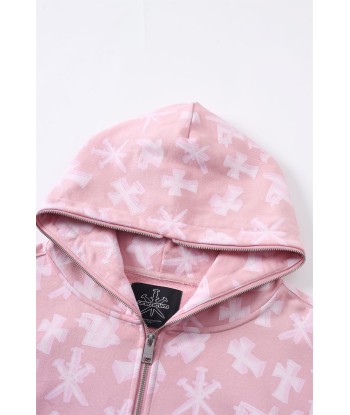 UNKNOWN 3D Monogram Logo Full Zip Pink À commander