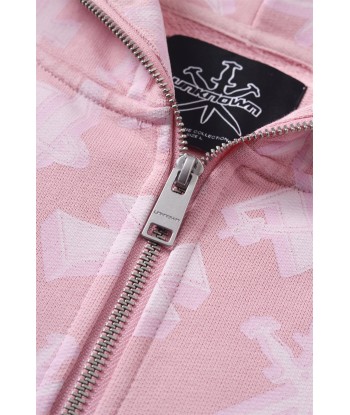 UNKNOWN 3D Monogram Logo Full Zip Pink À commander